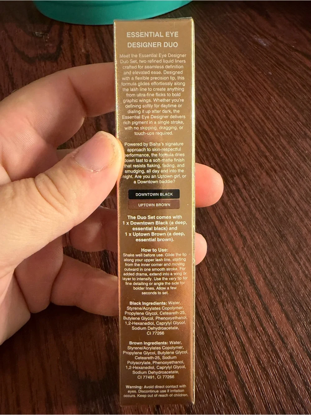 ISH/BISHA Eye Designer Duo in Metallic Gold Packaging